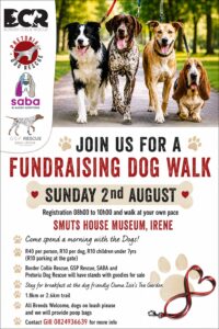 FUNDRAISING DOG WALK SUNDAY 2nd AUGUST, SMUTS HOUSE MUSEUM @ Smuts House Museum, Irene